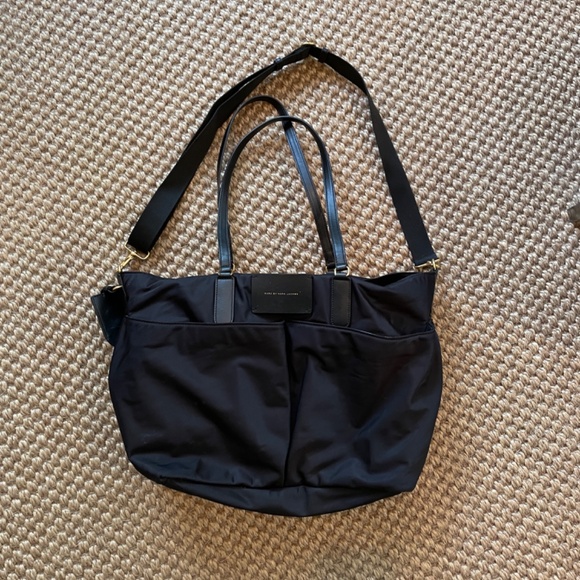 Marc Jacob’s Tote Bag Diaper Travel Black Nylon Leather - Picture 3 of 6